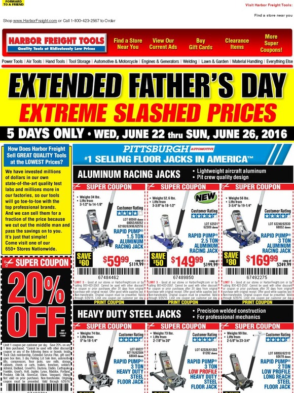 Harbor Freight Tools Extended Father’s Day • Get the Gift You Want