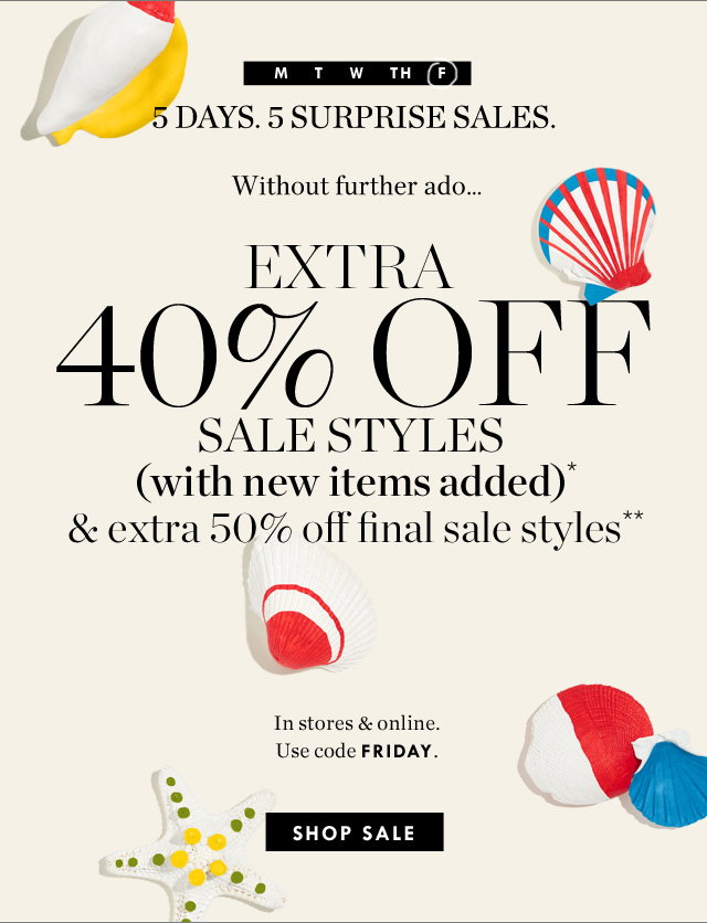 J.Crew: Ends tonight: extra 40%-50% off new sale styles | Milled