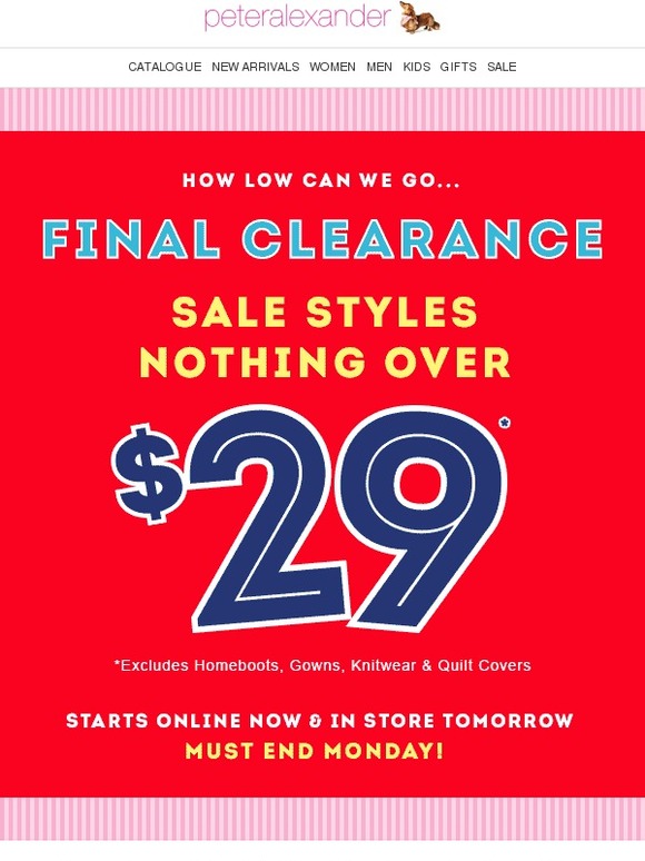 Peter Alexander Final Sale Clearance! Nothing Over 29! Milled