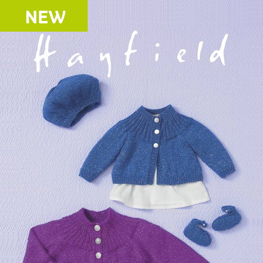 Hayfield Baby Sparkle Cardigan Beret and Shoes Pattern 