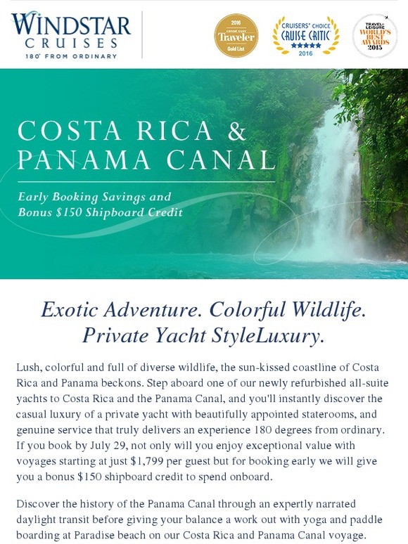 Windstar Cruises Explore Costa Rica & the Panama Canal Milled