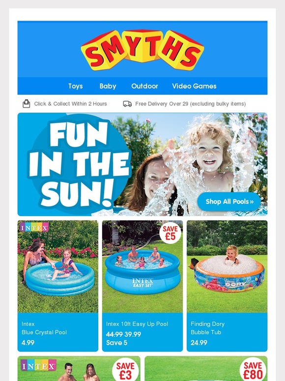 swimming pool smyths toys