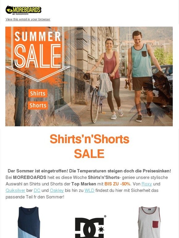 ‼️Shirts'N'Shorts SALE - Bis zu -50% auf DC, Quiksilver, Roxy, Oakley, WLD Shirts und Shorts‼️