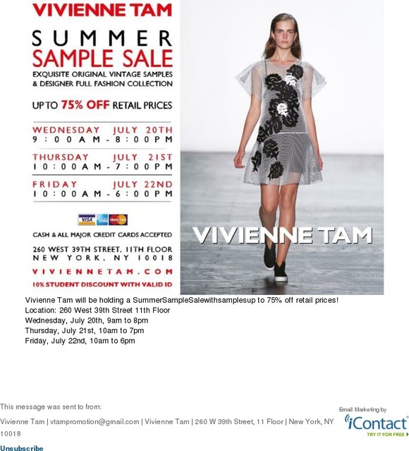 Catherine Malandrino VIVIENNE TAM SUMMER SAMPLE SALE Milled