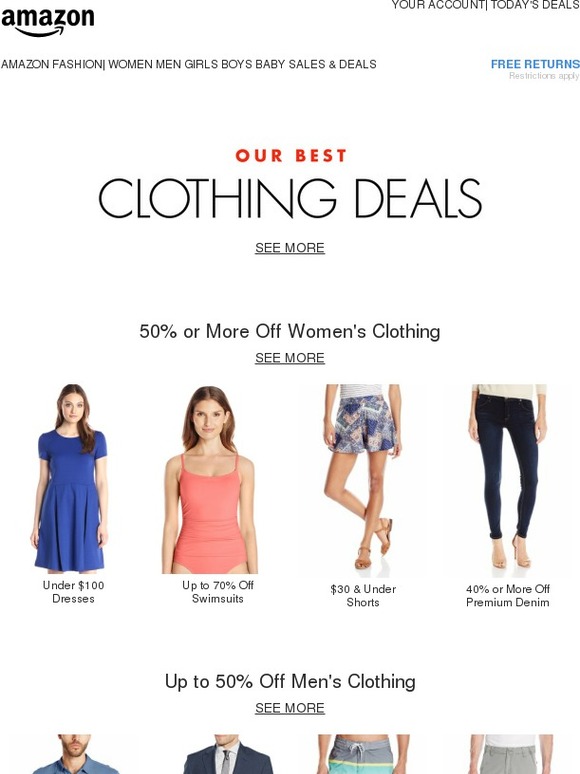 Amazon Fashion The clothing you need, at prices you'll love Milled