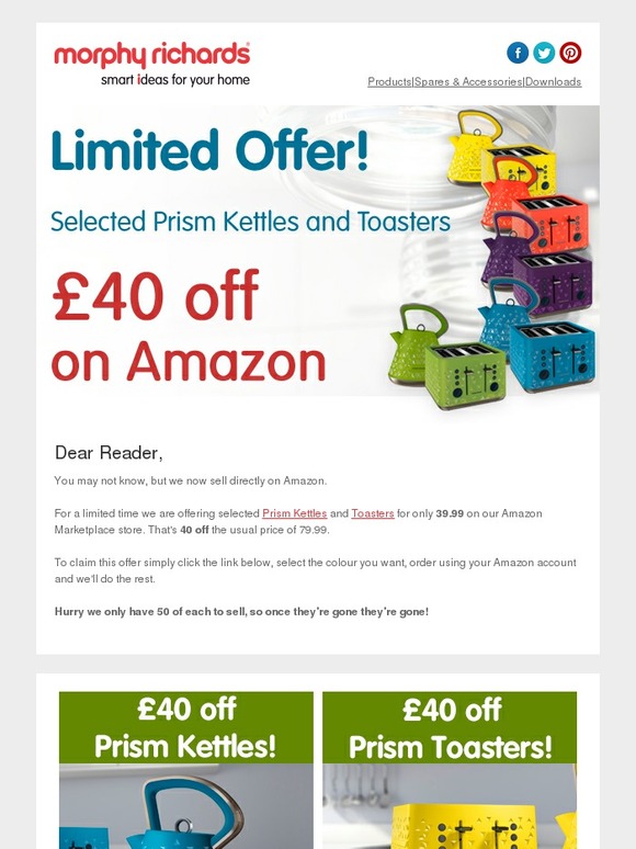 Morphy Richards Reader Morphy Richards Prism Kettles and Toasters