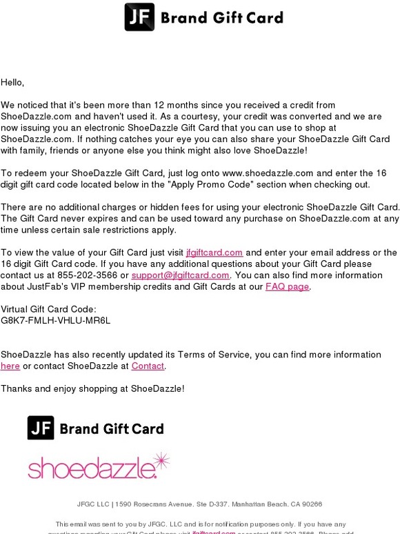 the number to shoedazzle