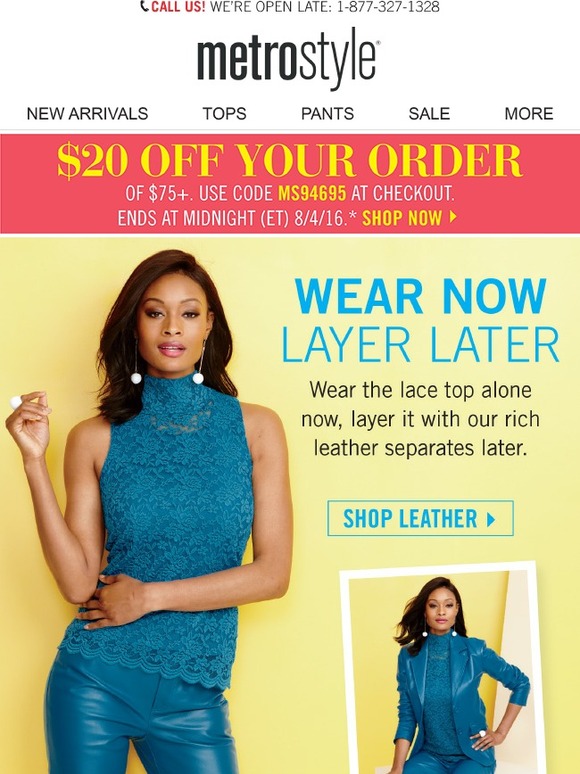 Metrostyle Bestsellers are back + 20 off for you Milled