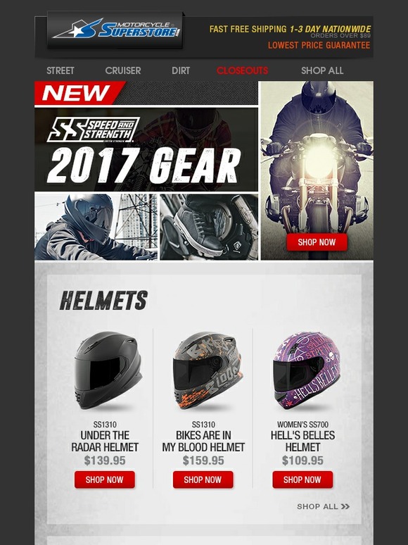 Motorcycle New Speed and Strength gear now available