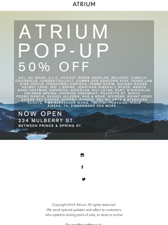 Atrium Pop-Up Live!
