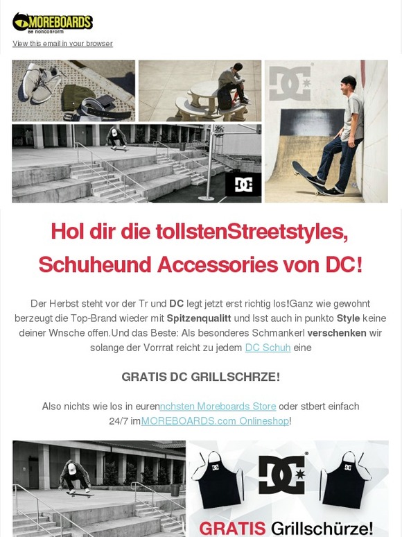 🔥 👞 Hol dir jetzt deine GRATIS DC GRILLSCHÜRZE zu jedem DC SKATESCHUH & SNEAKER  👞 🔥 