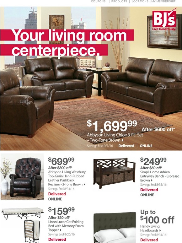 BJs Wholesale Club Great savings on stylish furniture for your home
