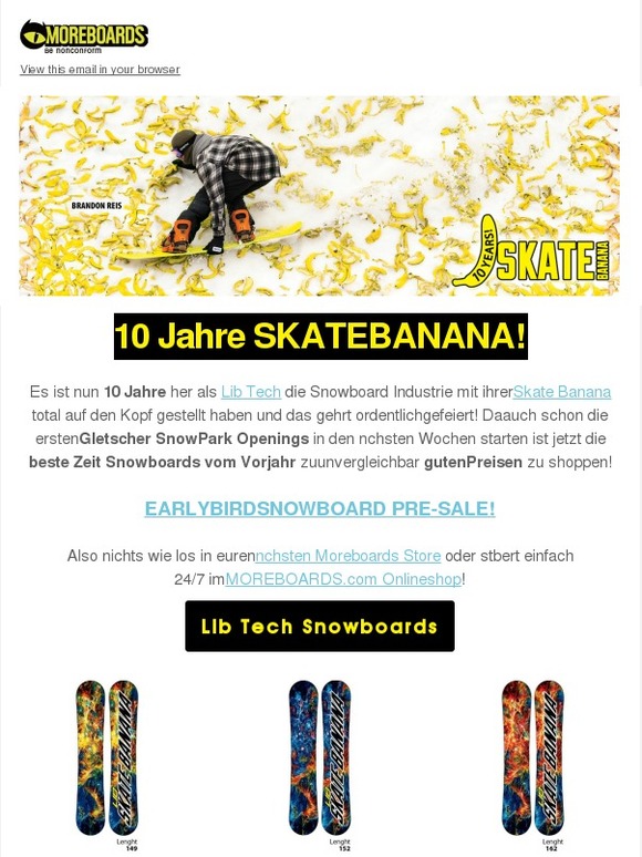 ❄️ SNOWBOARD EARLYBIRD PRE-SALE ❄️ 🍌10 Jahre Skate Banana  🍌 