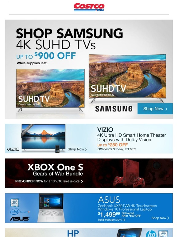 Costco Shop 4K Electronics at TVs, Laptops, Routers and
