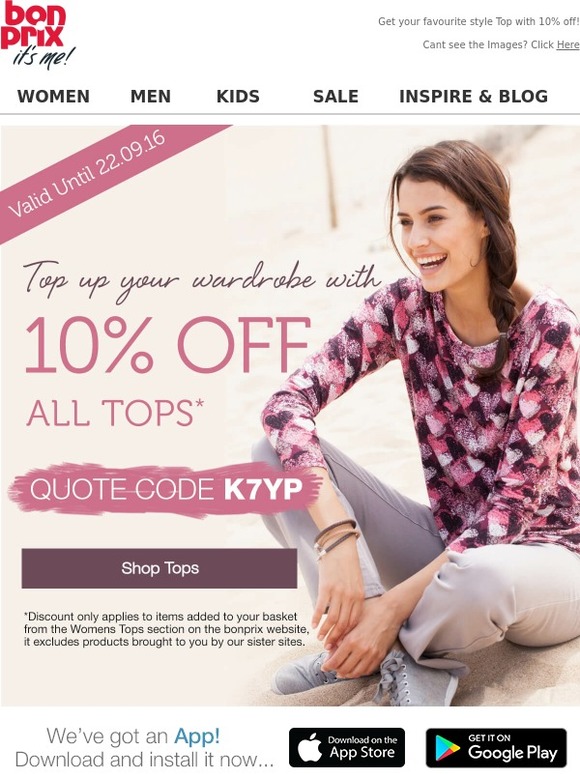 Bonprix UK: 10% Off Tops | Milled