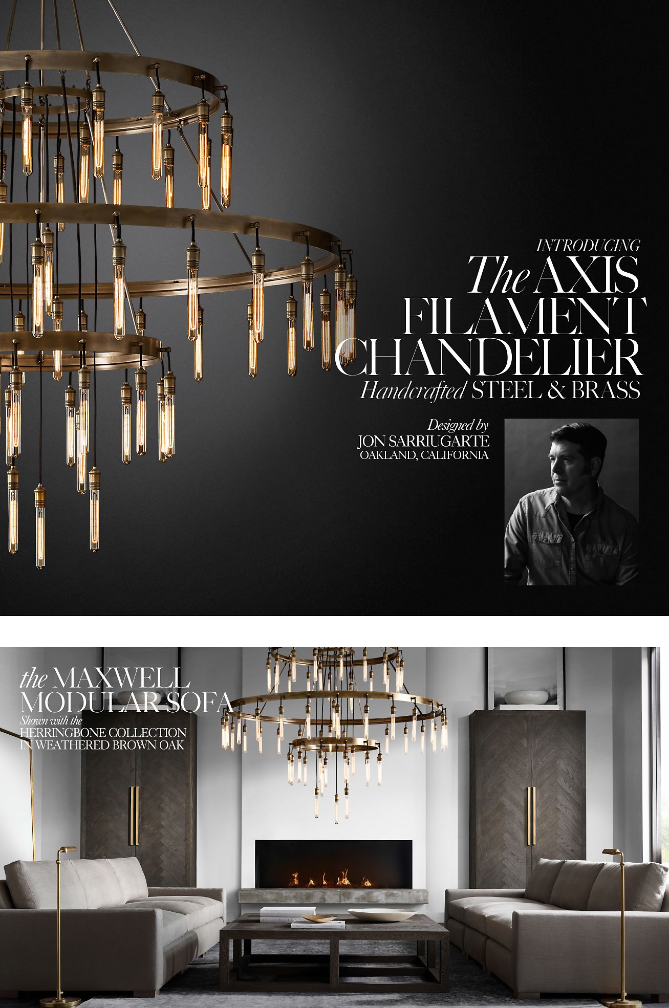 Restoration Hardware Introducing the Herringbone Collection. Designed