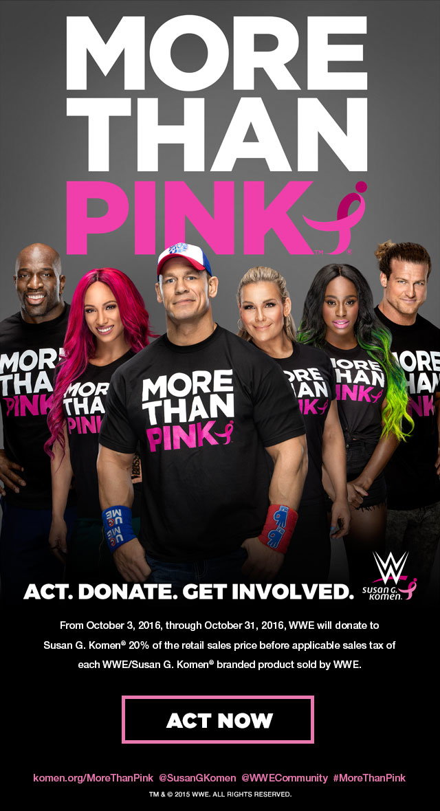 WWE Shop: Donate. Get Involved. Susan G. Komen at WWE Shop | Milled