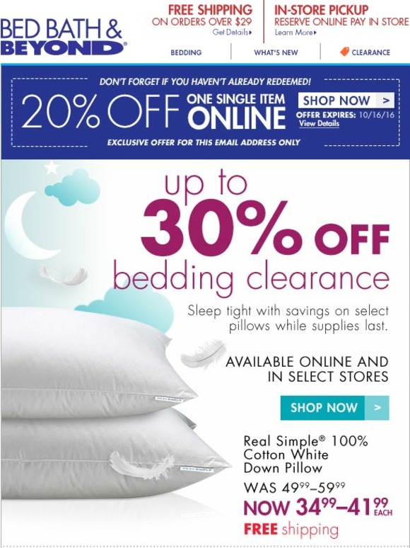 Bed Bath & Beyond: CLEARANCE: Up To 30% Off. While Supplies Last. Plus ...