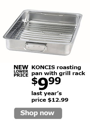 KONCIS roasting pan with grill rack $9.99