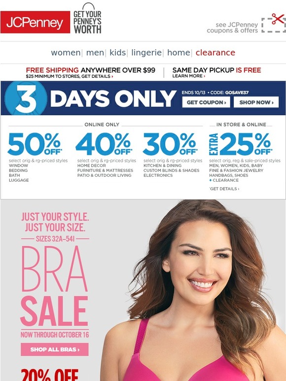 JC Penney Pretty bras, perfect coverage & 20 off Milled