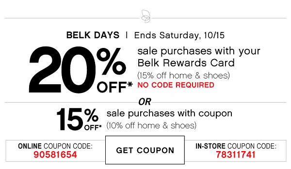 Your 20% off coupon is inside - Belk Email Archive