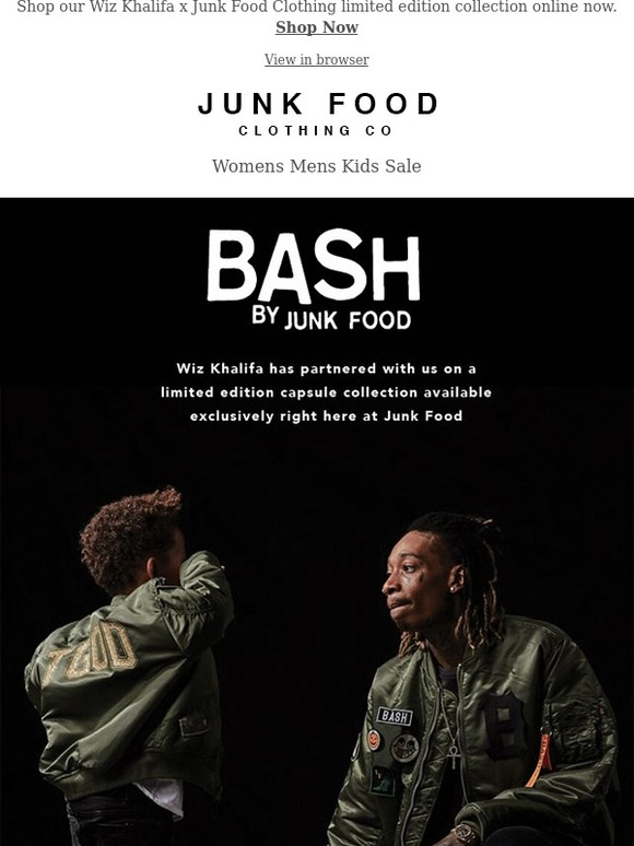 Junk Food Clothing Introducing BASH by Junk Food Milled
