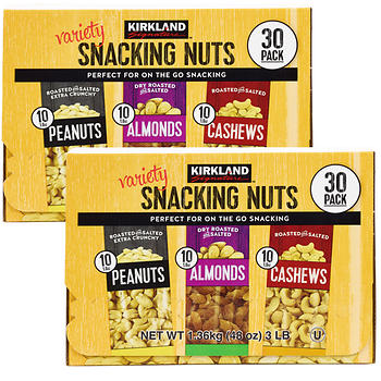 Kirkland Signature Variety Snacking Nuts Two 30-Count Boxes