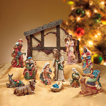 Kirkland Signature Hand-Painted Table Top Nativity Set