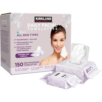Kirkland Signature Daily Facial Towelettes 150-Count
