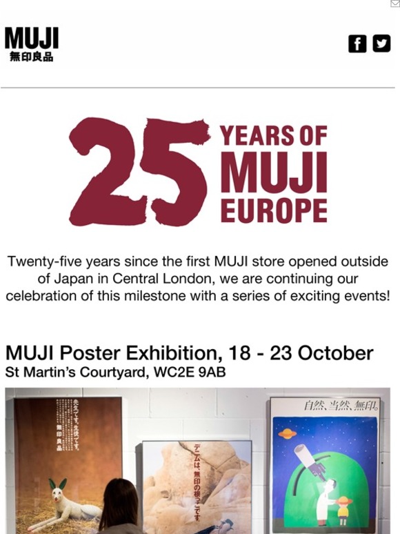 MUJI EU 25 Years of MUJI Europe Celebrations Continue! Milled