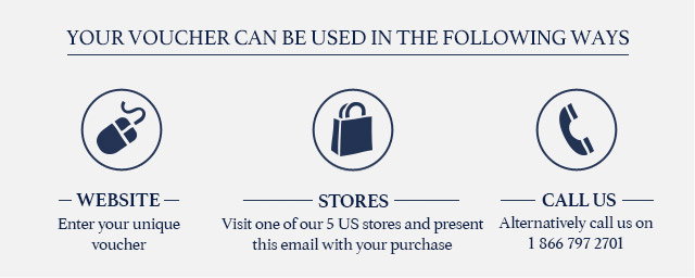 Your voucher can be used in the following ways