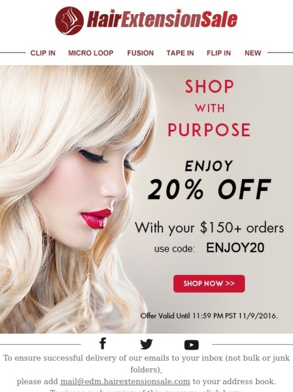 Shop with purpose! Email exclusive extra 20% off.