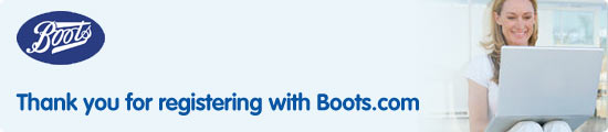 Thank you for registering with Boots.com