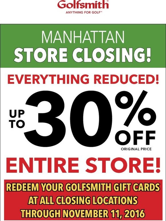 MANHATTAN Store Closing Sale!--Everything Reduced--Nothing Held Back!