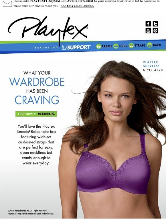 Playtex Bras Playtex Women' Body Revolution Underwire Bra 4823