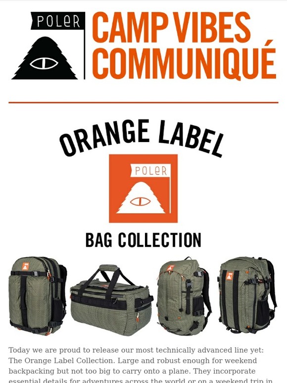 poler orange label camera backpack