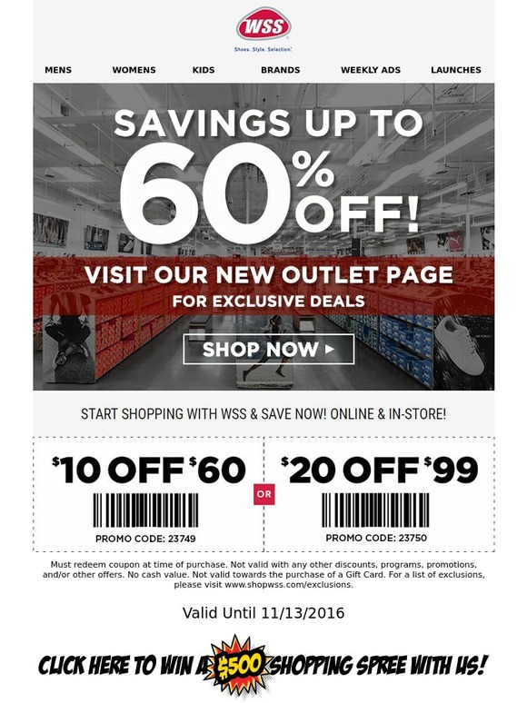 Wss in hot sale store coupon