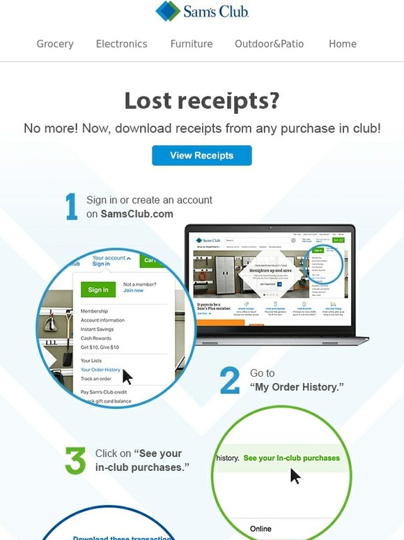 Sam's Club Download all of your receipts Milled