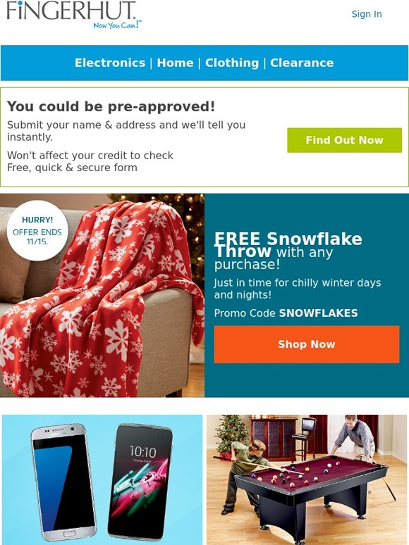 Fingerhut Fingerhut Free Snowflake Throw with any purchase! Milled