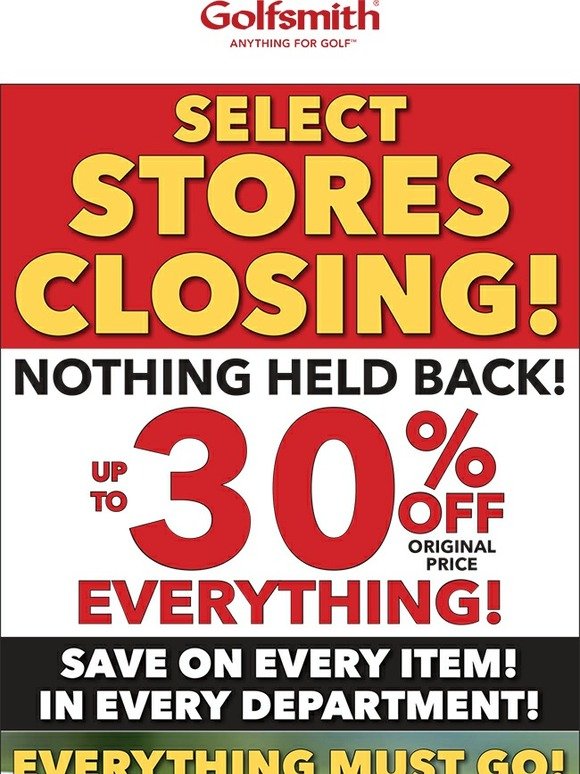 EVERYTHING MUST BE SOLD!--SAVE at 3 NEW JERSEY AREA STORES CLOSING SALE!