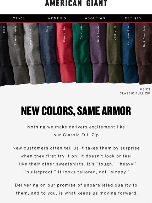 american giant size chart