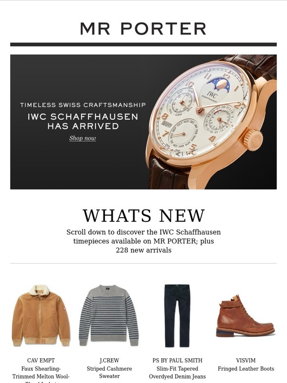 MR PORTER: Mr -the countdown is over, IWC Schaffhausen is here | Milled