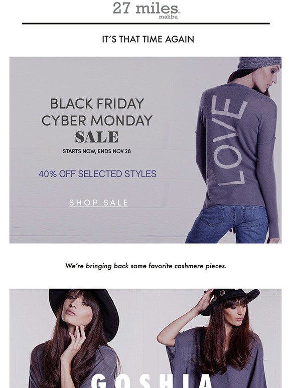 Brandy Melville USA Black Friday sale starts now / 40 off selected
