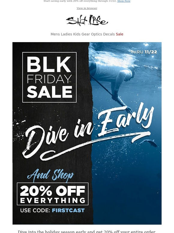 Salt Life Shop early with 20 off Milled