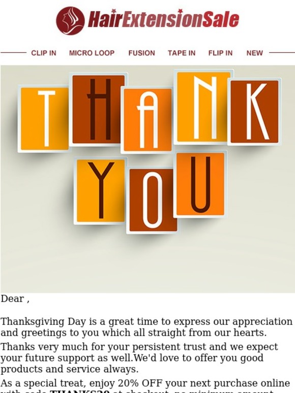 ✉ On ThanksGiving day, we want to give you...