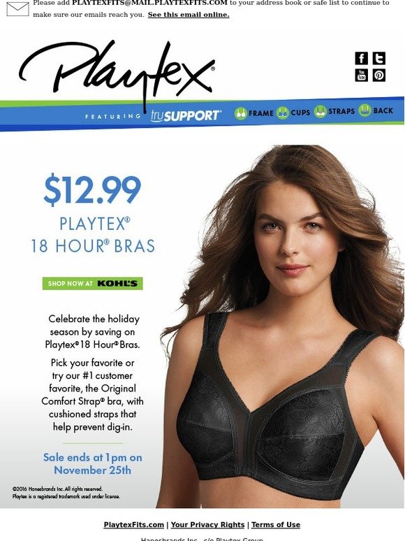 Playtex: All Playtex 18 Hour Bras $12.99