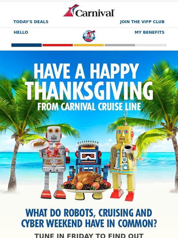 Carnival Cruises Happy Thanksgiving! Milled