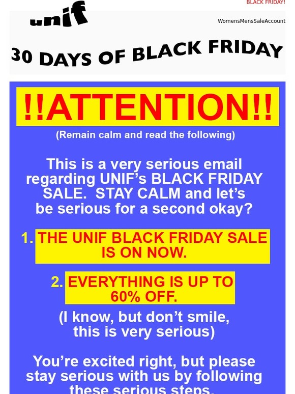 Unif Black Friday Is On Milled