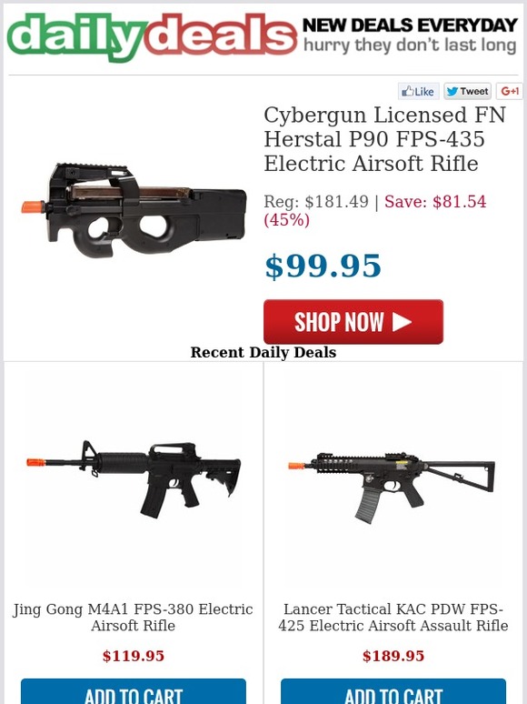 99.95 Cybergun Herstal P90 Electric Airsoft Rifle