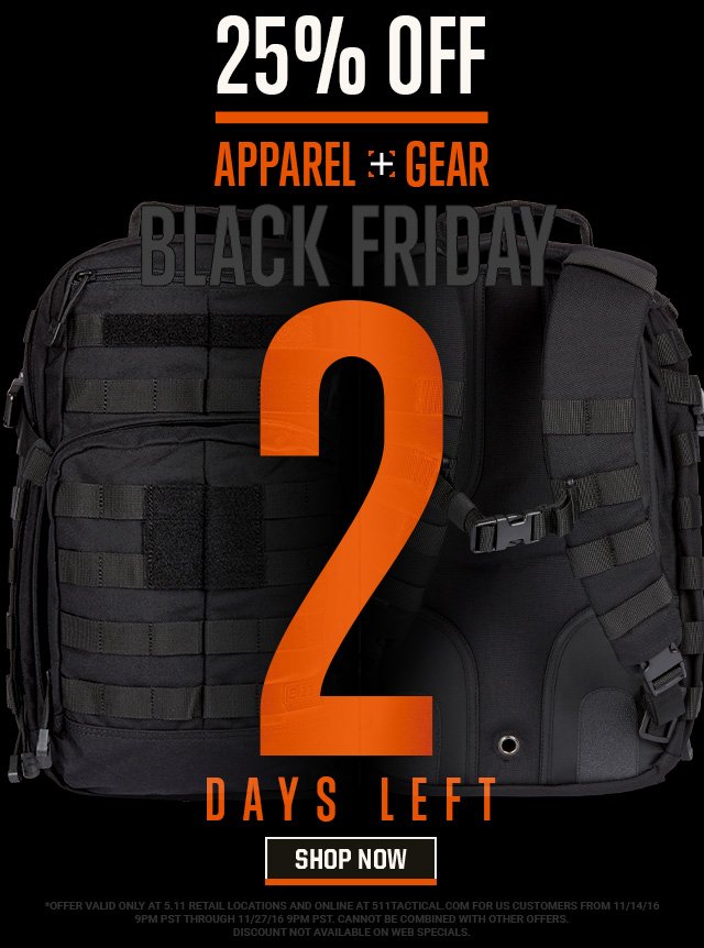 5.11 Tactical: Black Friday Ends Soon 